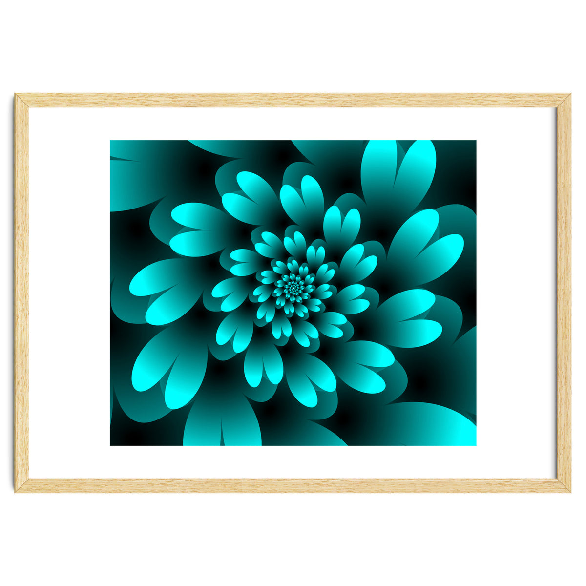 Turquoise Floral Satin Art