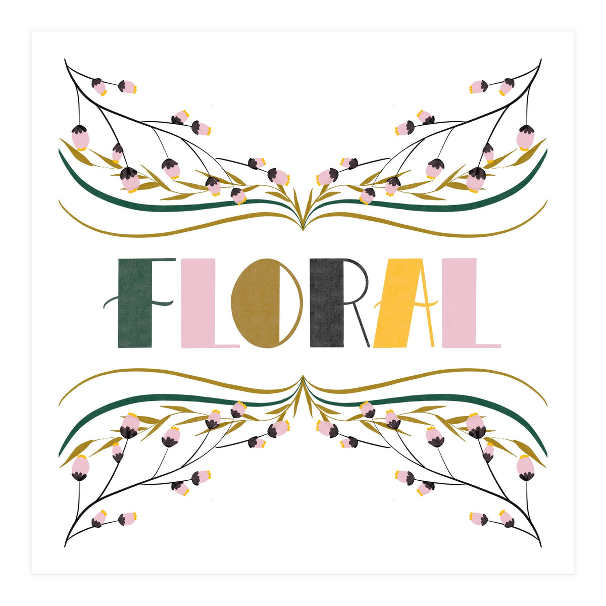 Art Deco Floral  (Print Only)