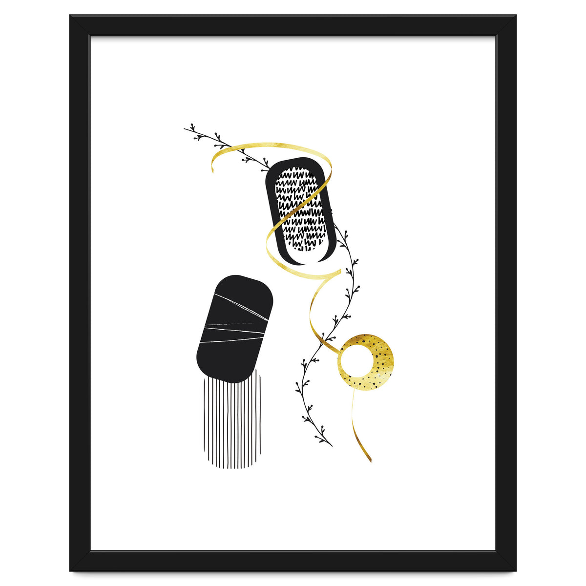 Black & White Abstract No. 1 | gold