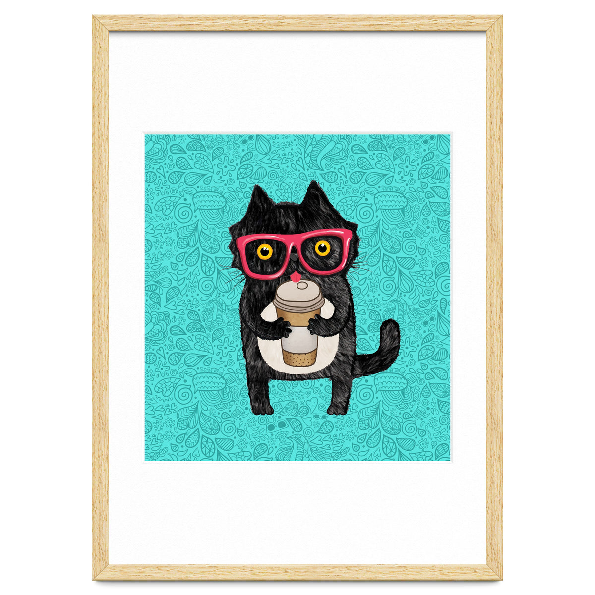 Cute Coffee cat and doodles