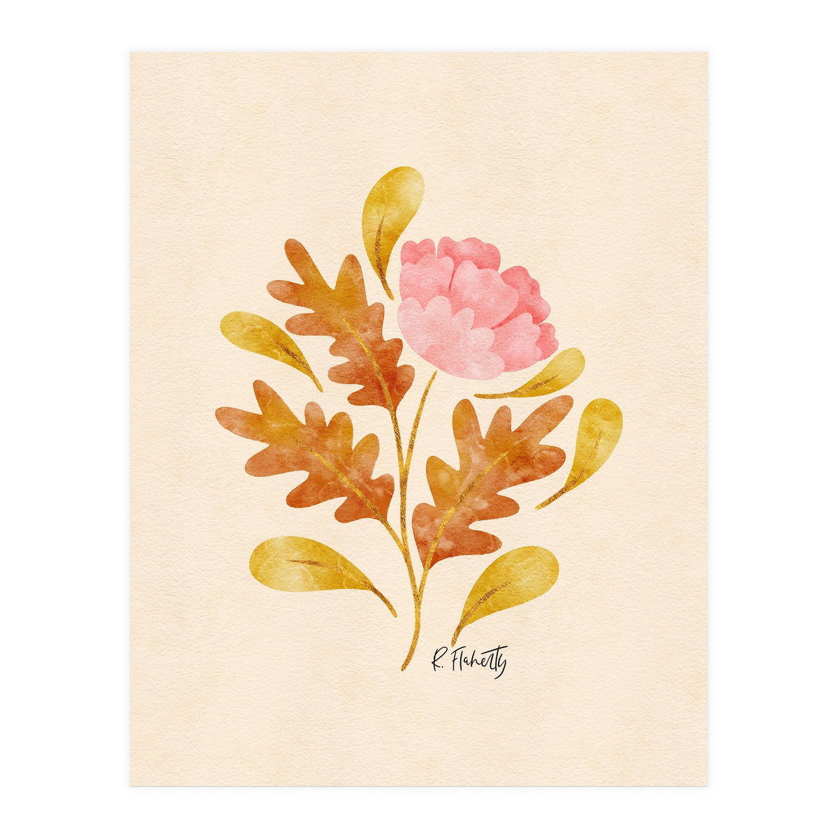 Oak And Peony (Print Only)