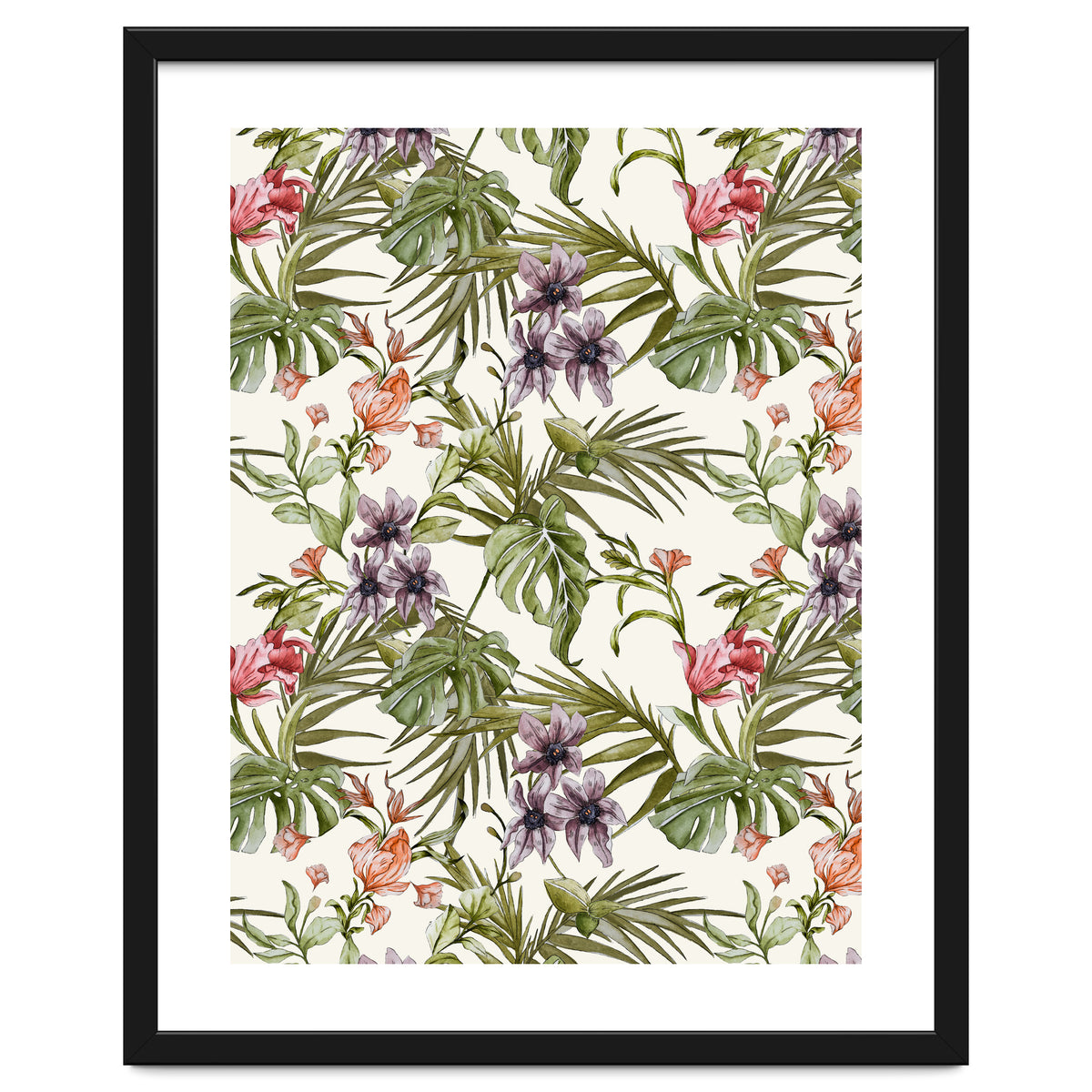 Watercolor tropical foliage