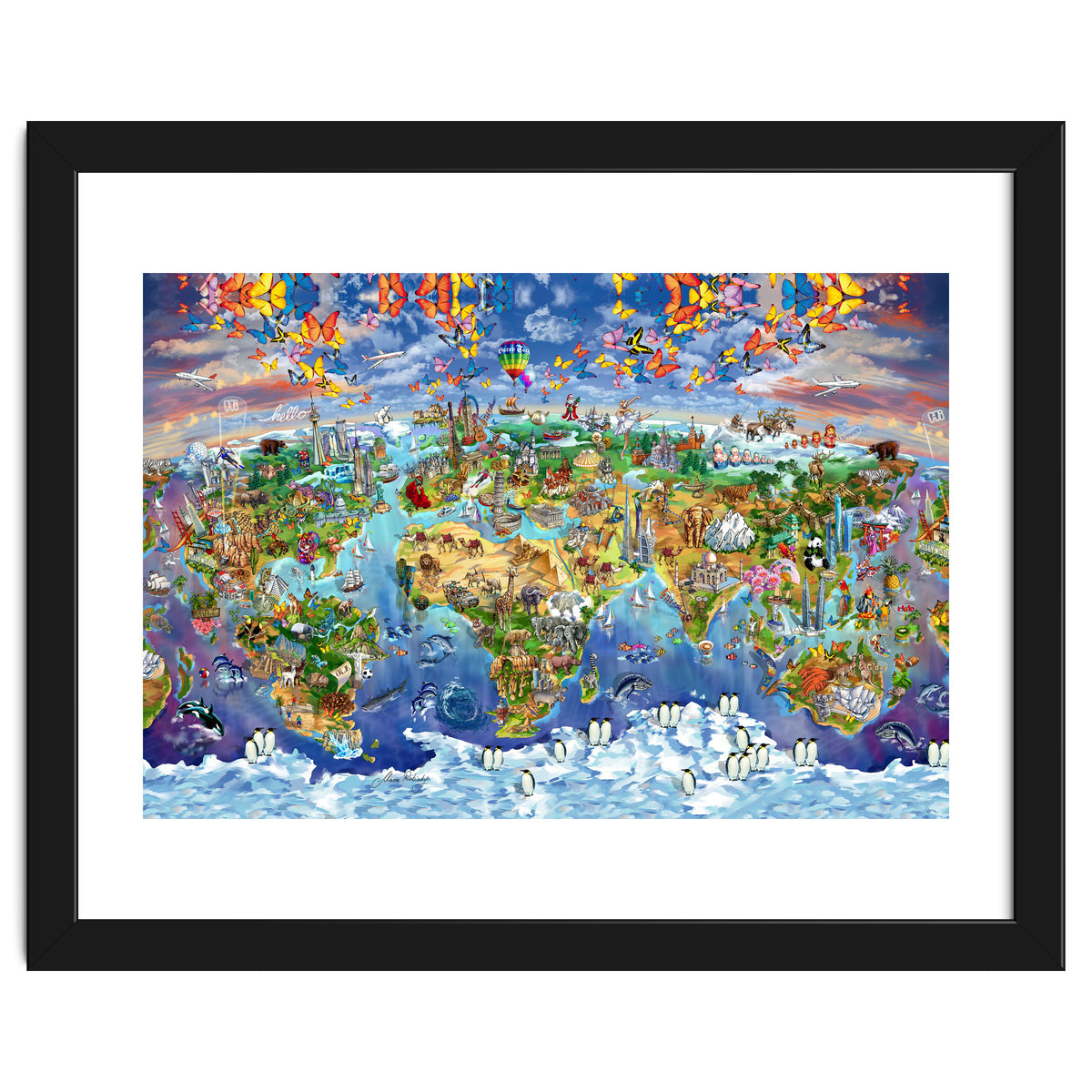 World Wonders Illustrated Map