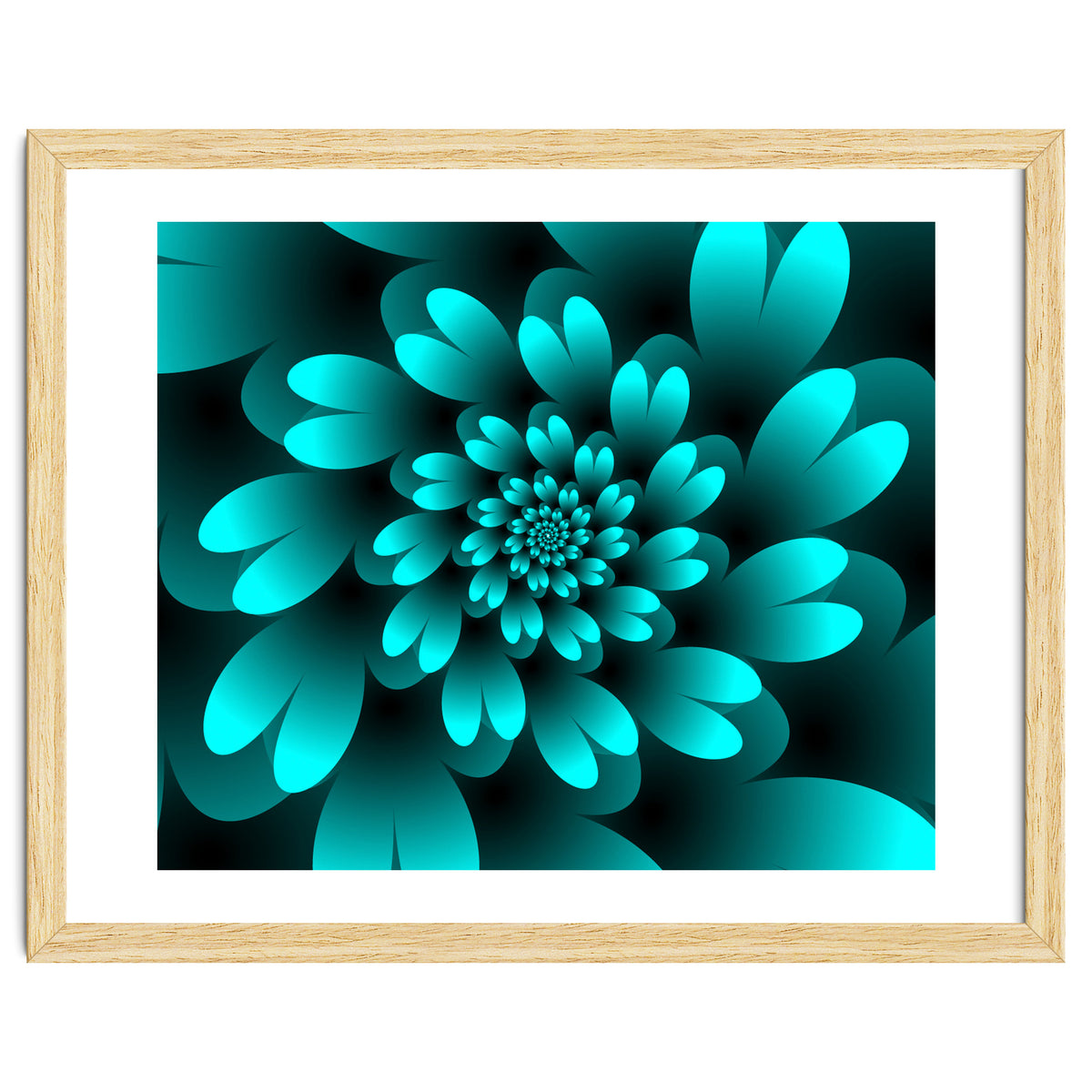 Turquoise Floral Satin Art