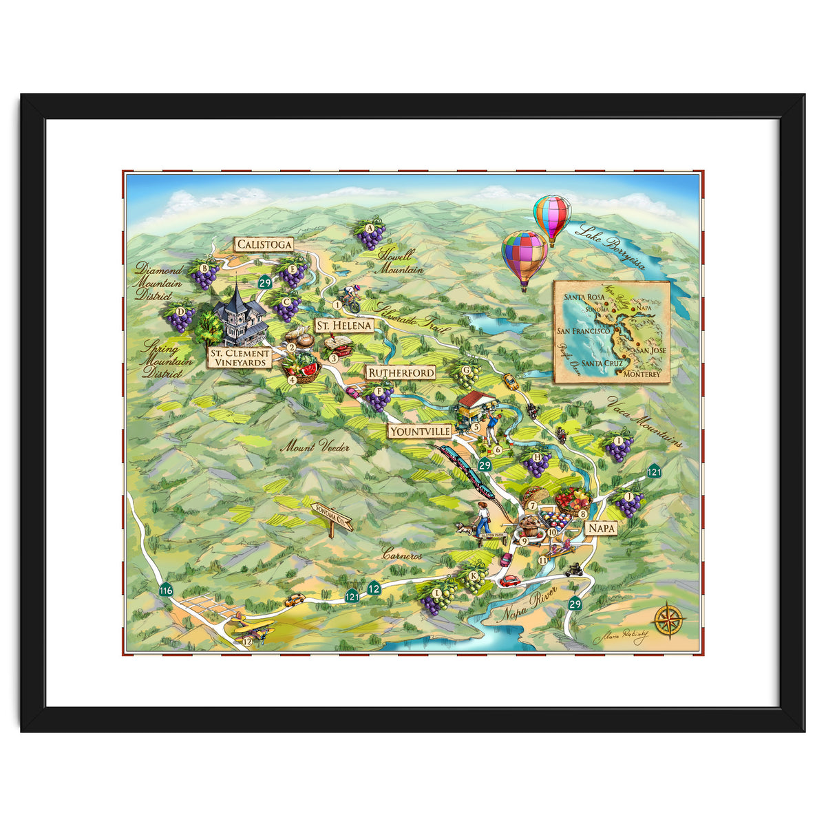 Napa Valley Illustrated Map