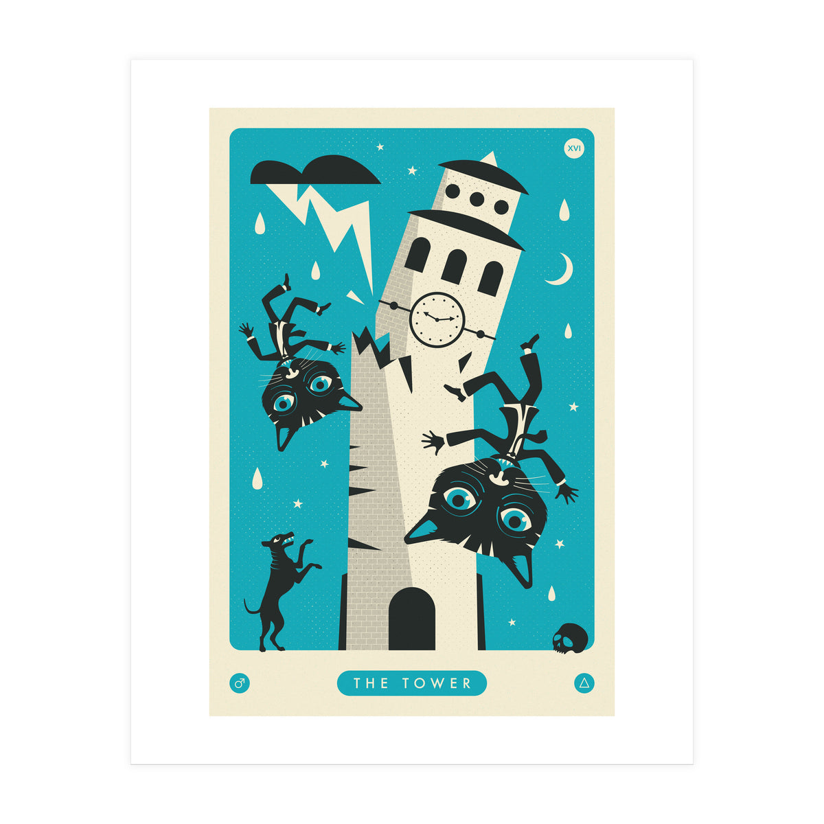 TAROT CARD CAT: THE TOWER (Print Only)