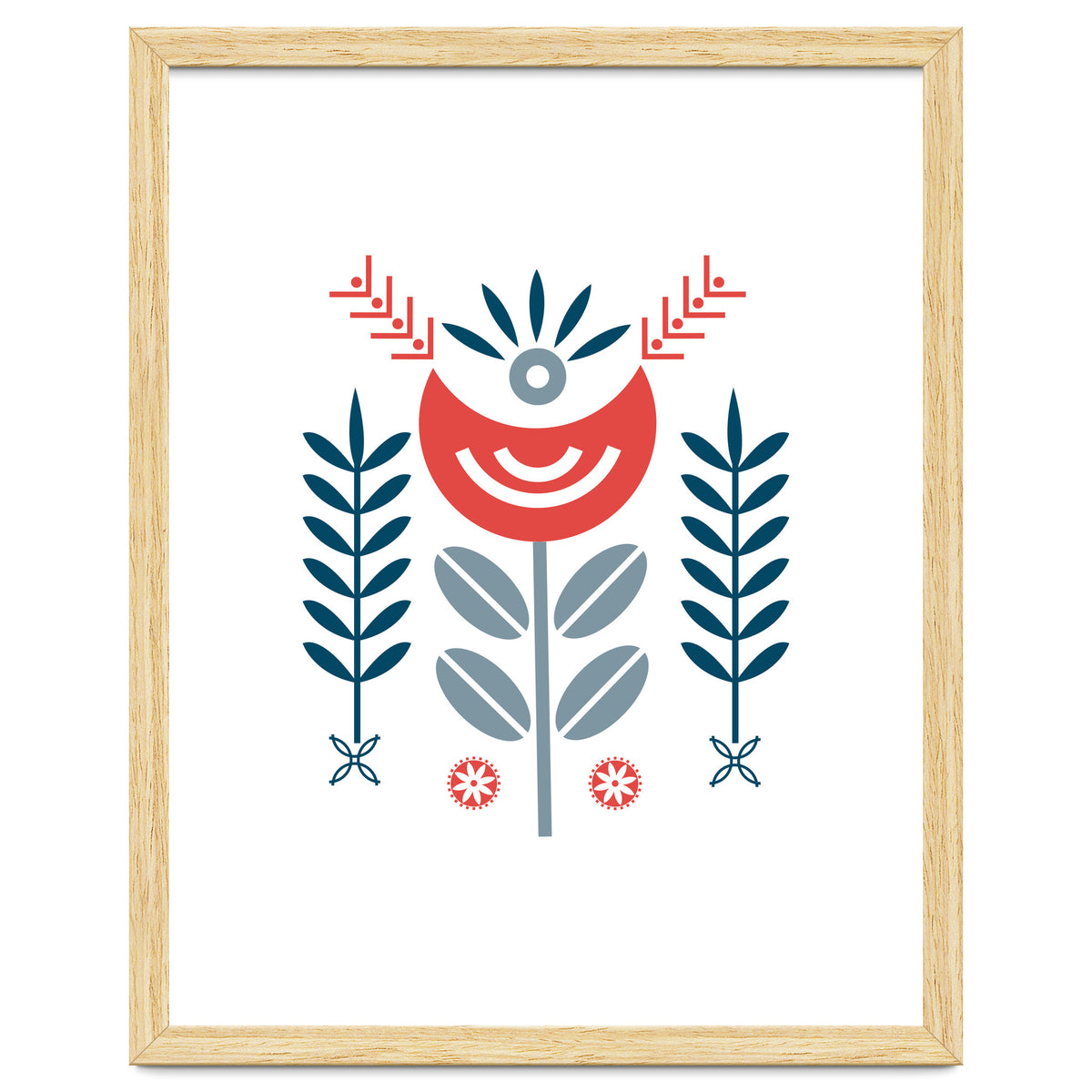 Scandi Folk Flower Pattern