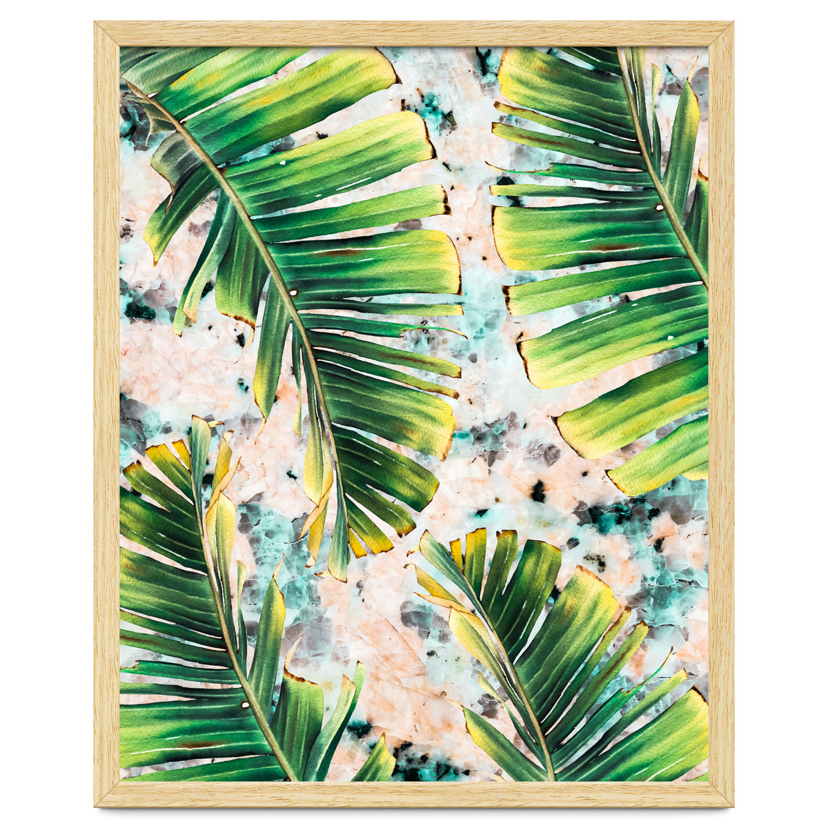 Palm leaf on marble 02