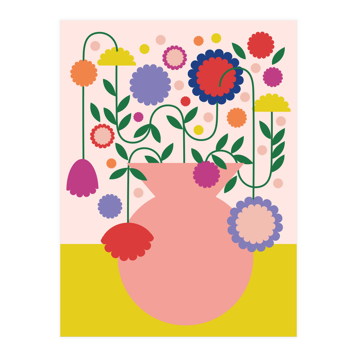 Happy flower Jar  (Print Only)