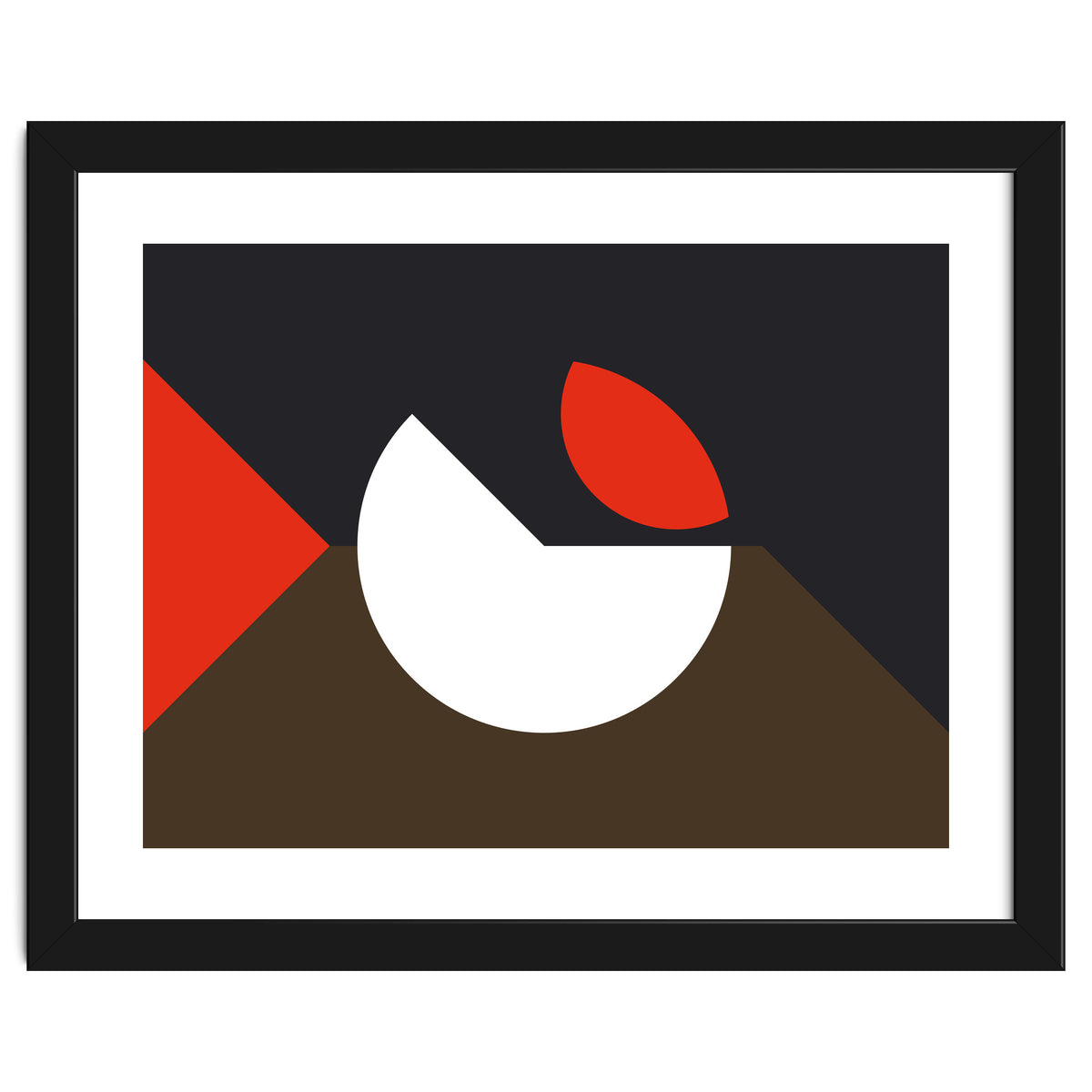 Geometric Shapes No. 10 - brown, dark blue & red