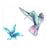 Green Hummingbird And Tropical Flower (Print Only) thumbnail