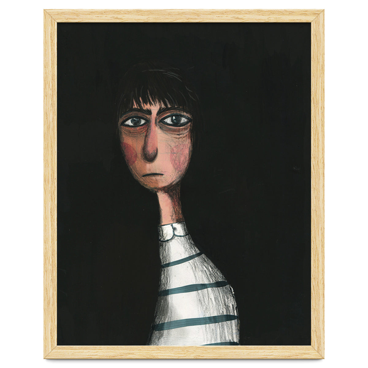 Seated Woman In Stripes