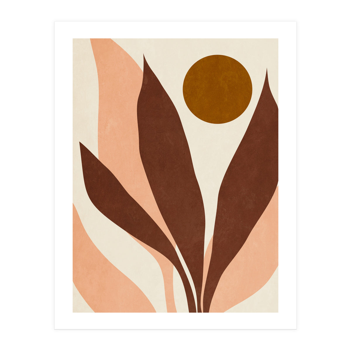 ABSTRACT LEAVES AND SUN - R01 (Print Only)