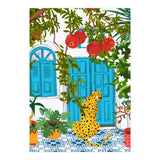Cheetah Home, Morocco Architecture Illustration, Greece Cats Tropical Urban Jungle Pomegranate  (Print Only) thumbnail