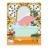 Piggie Bathing in Moroccan Style Bathroom (Print Only) thumbnail