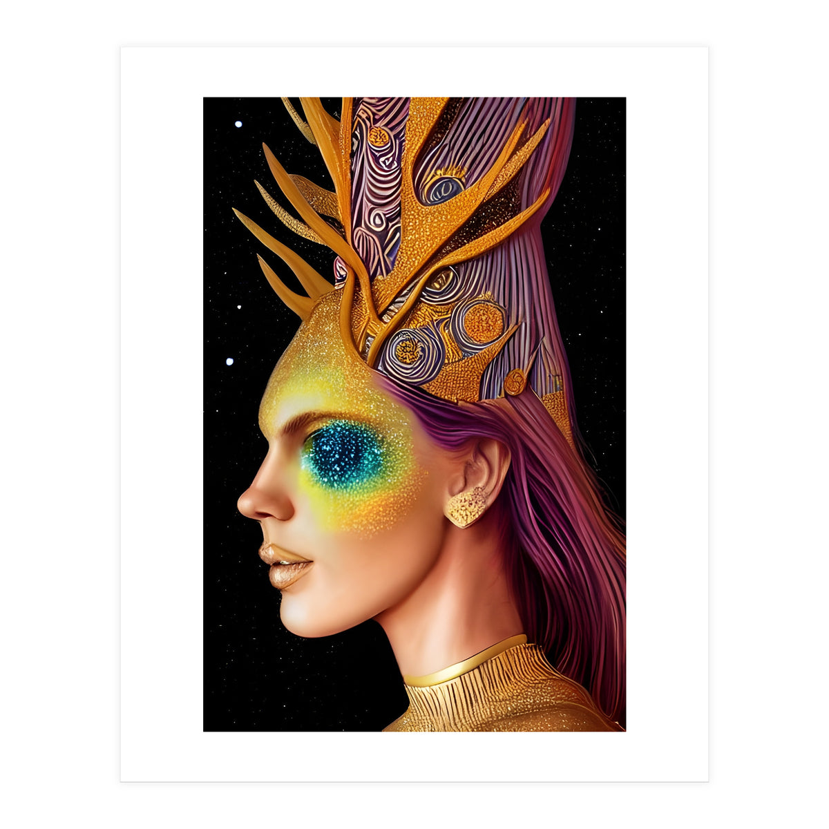 All That Glitters - Cosmic Goddess Portrait (Print Only)