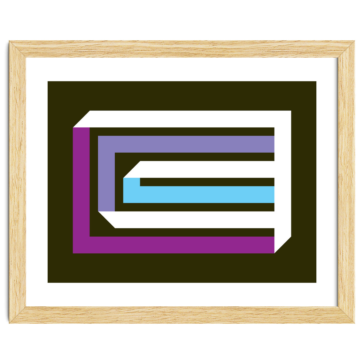 Geometric Shapes No. 35 -  brown, blue & lilac