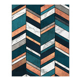 Abstract Chevron Pattern - Copper, Marble, and Blue Concrete (Print Only) thumbnail