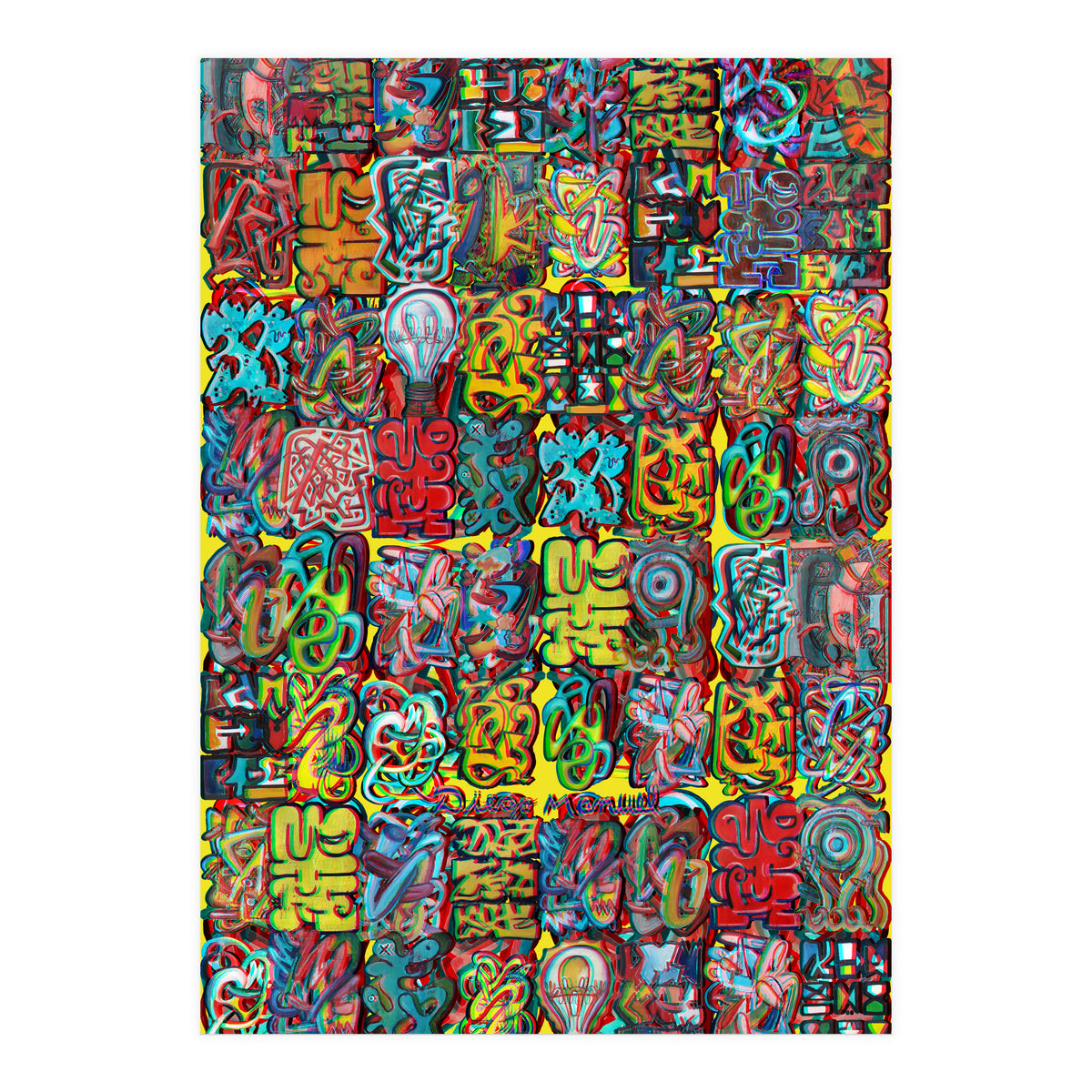 Formas 14 34 3d And Graffiti 7 (Print Only)