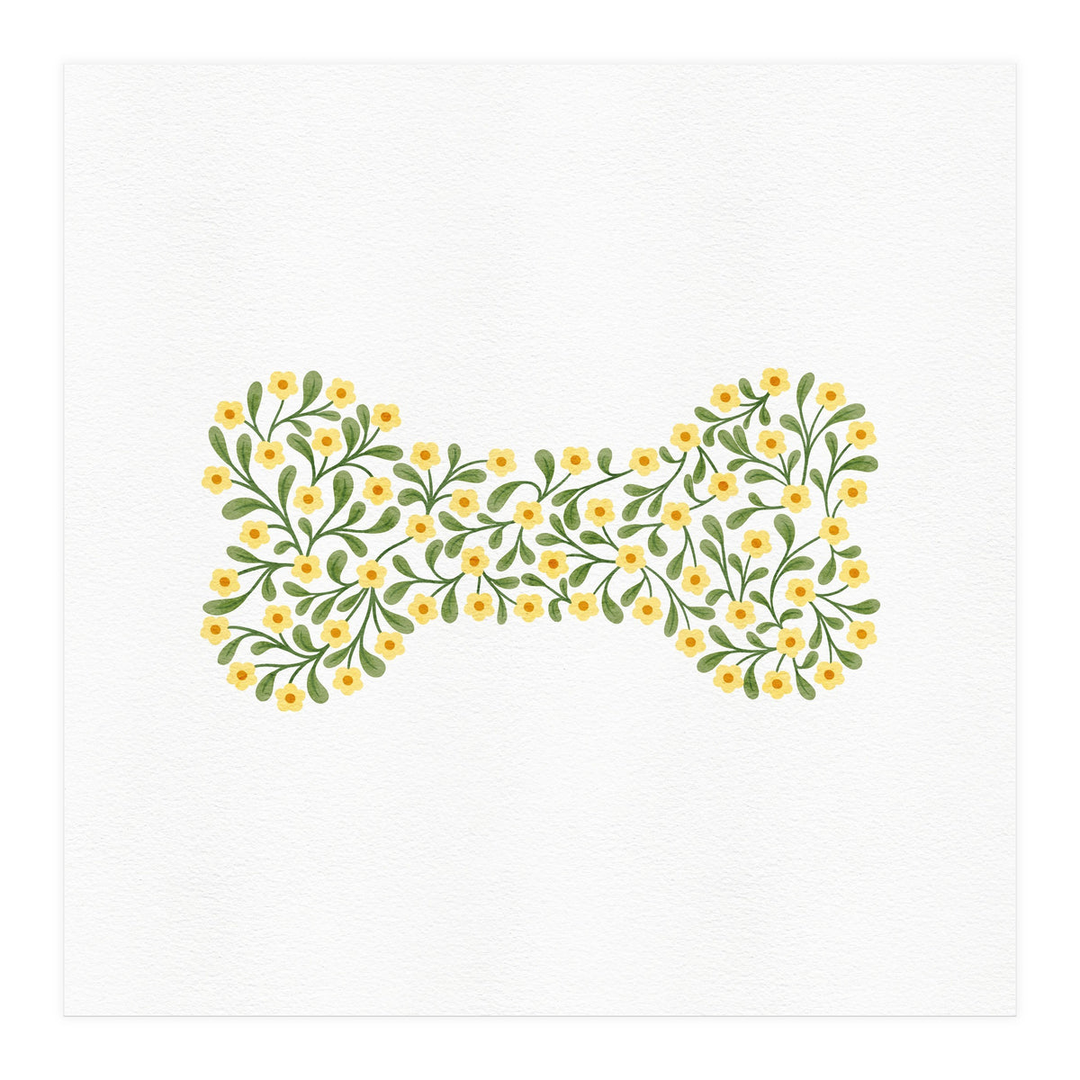 Floral Dog Bone (Print Only)