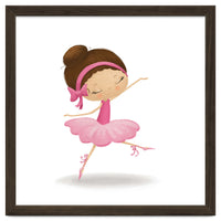 Adorable Leaping Ballerina Nursery Print
