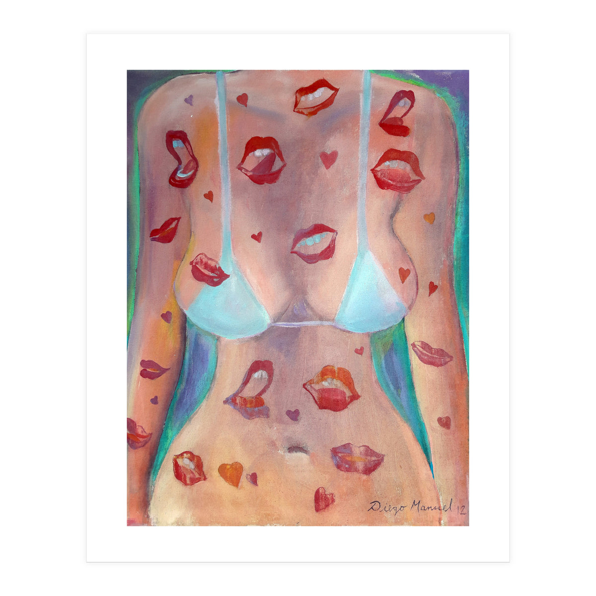 Torso Femenino Con Besos (Print Only)