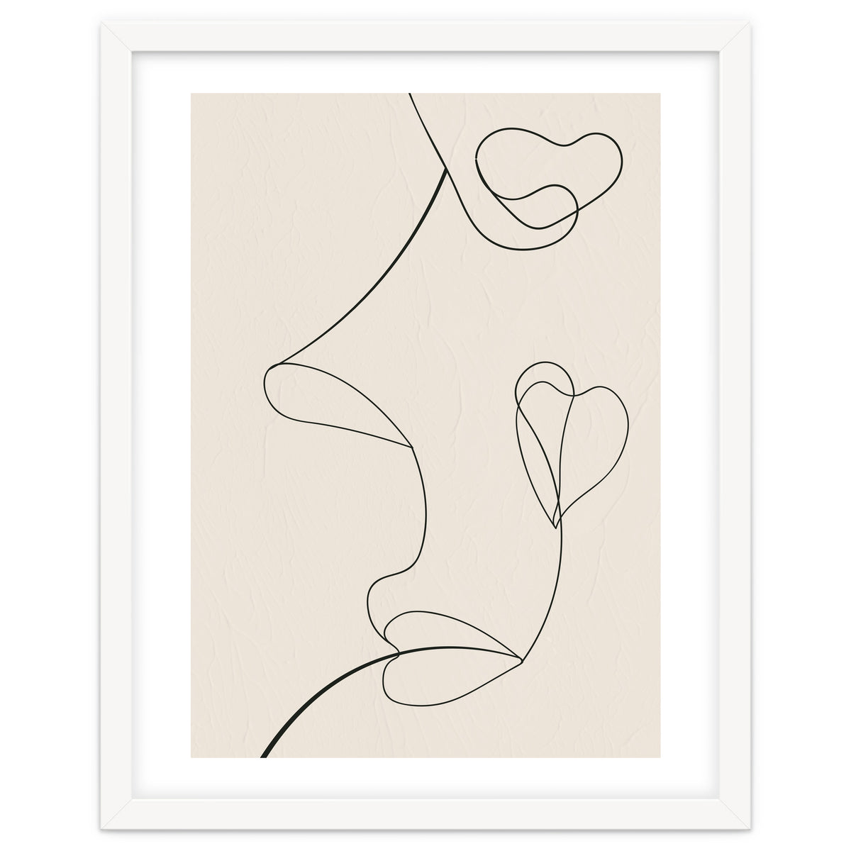 Continuous Line Art Face Drawing Floral Shapes