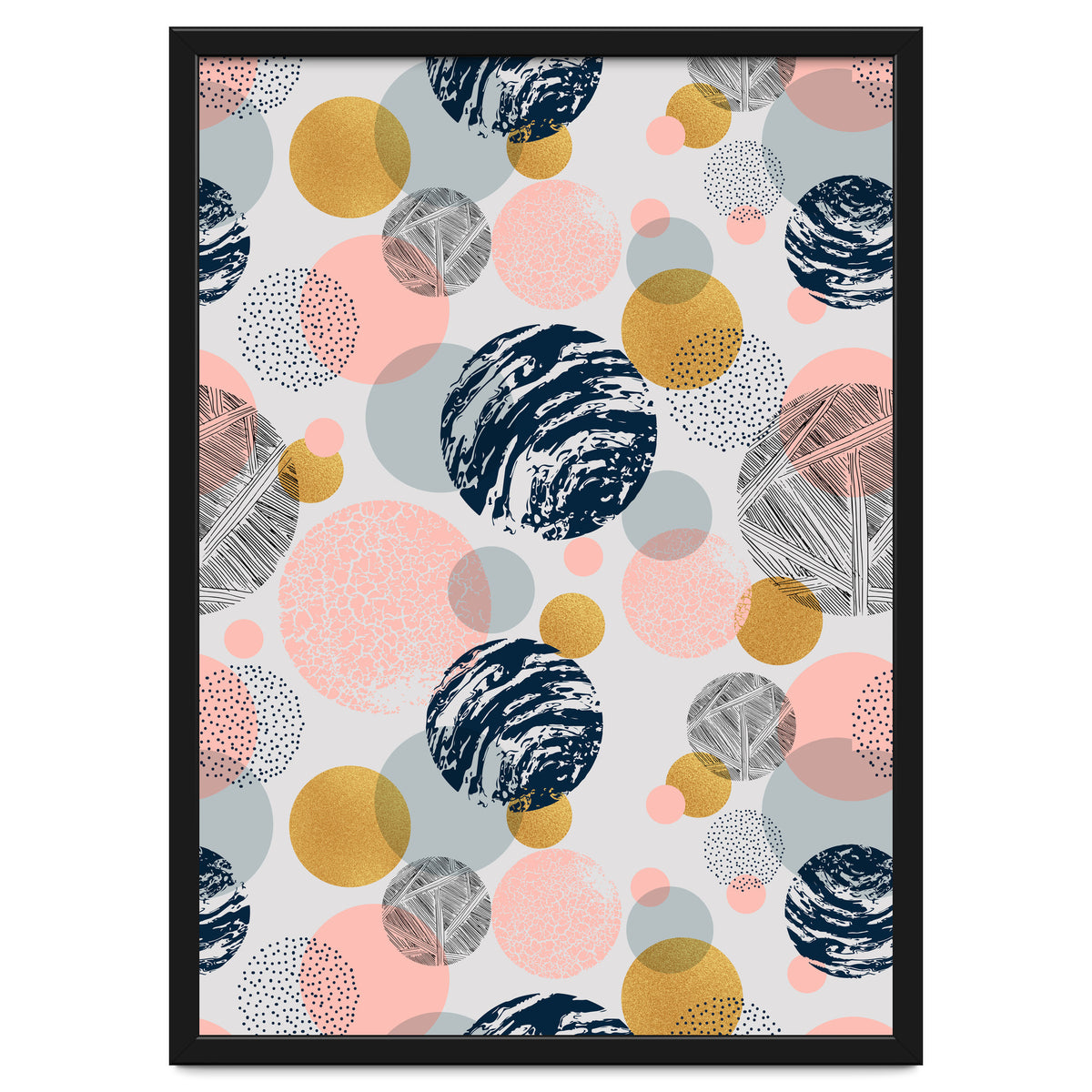 Pattern of abstract textured circles