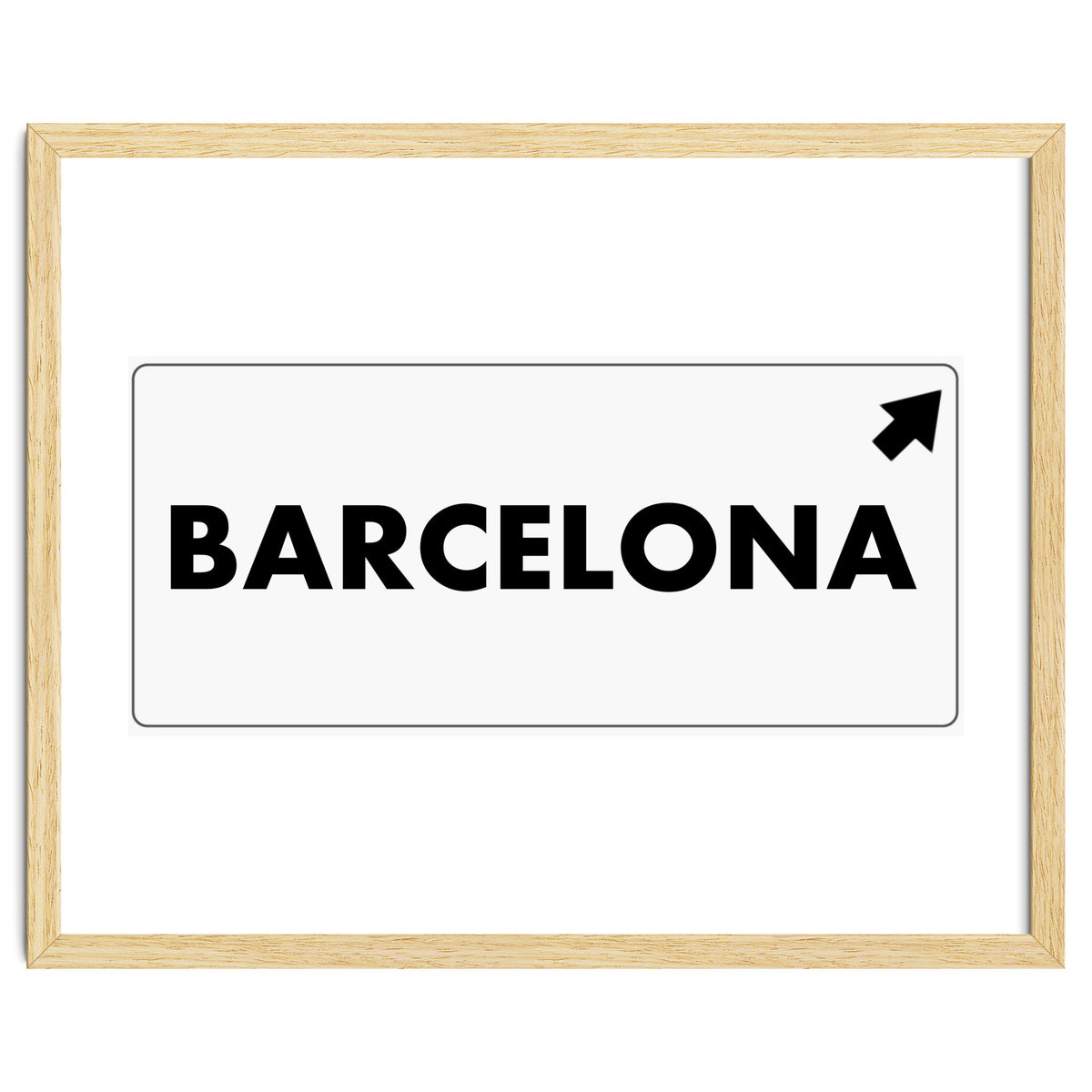 Let`s go to Barcelona, Spain! White road sign