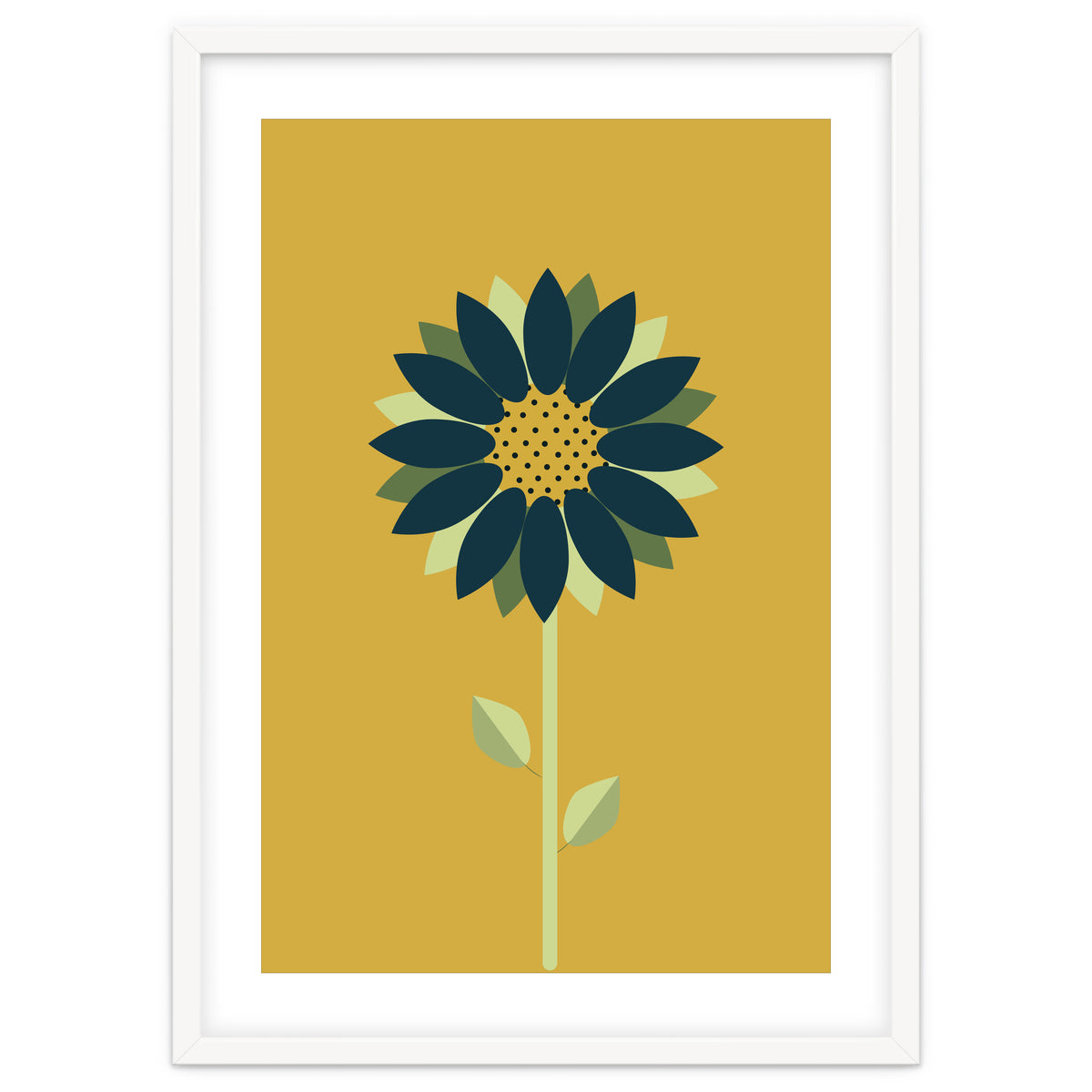 Scandinavian Folk Minimalist Flower Yellow Mustard