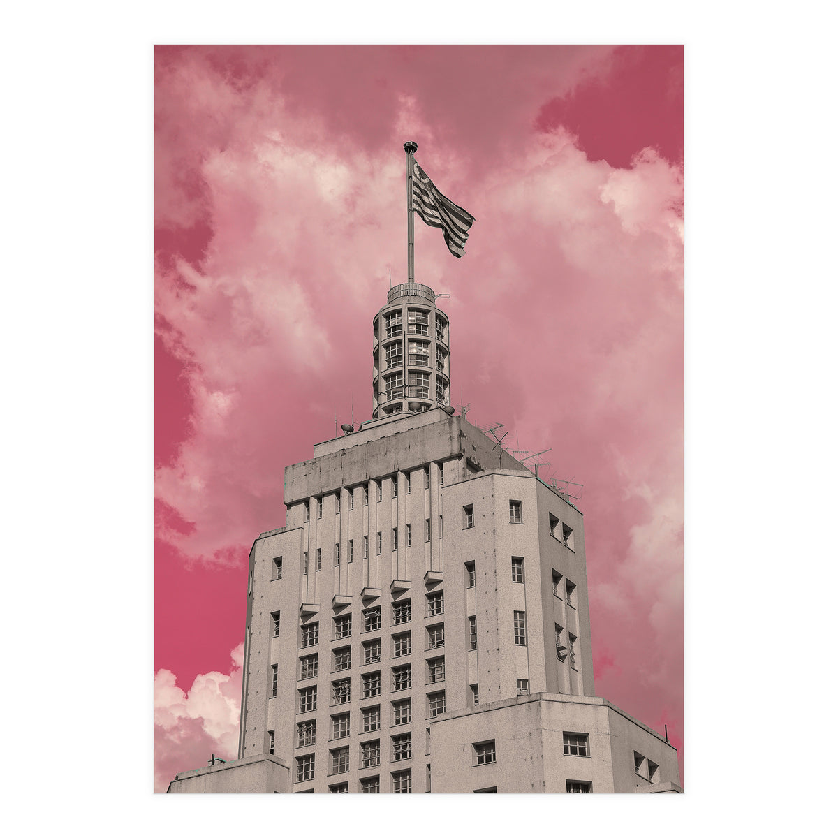 Pink Sky In São Paulo Banespa (Print Only)