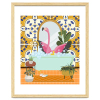 Flamingo Bathing in Moroccan Style Bathroom