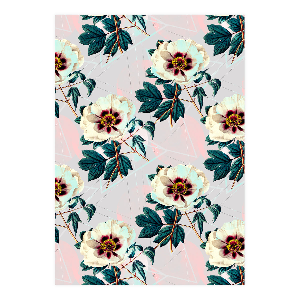 Flowery blooming with geometric (Print Only)