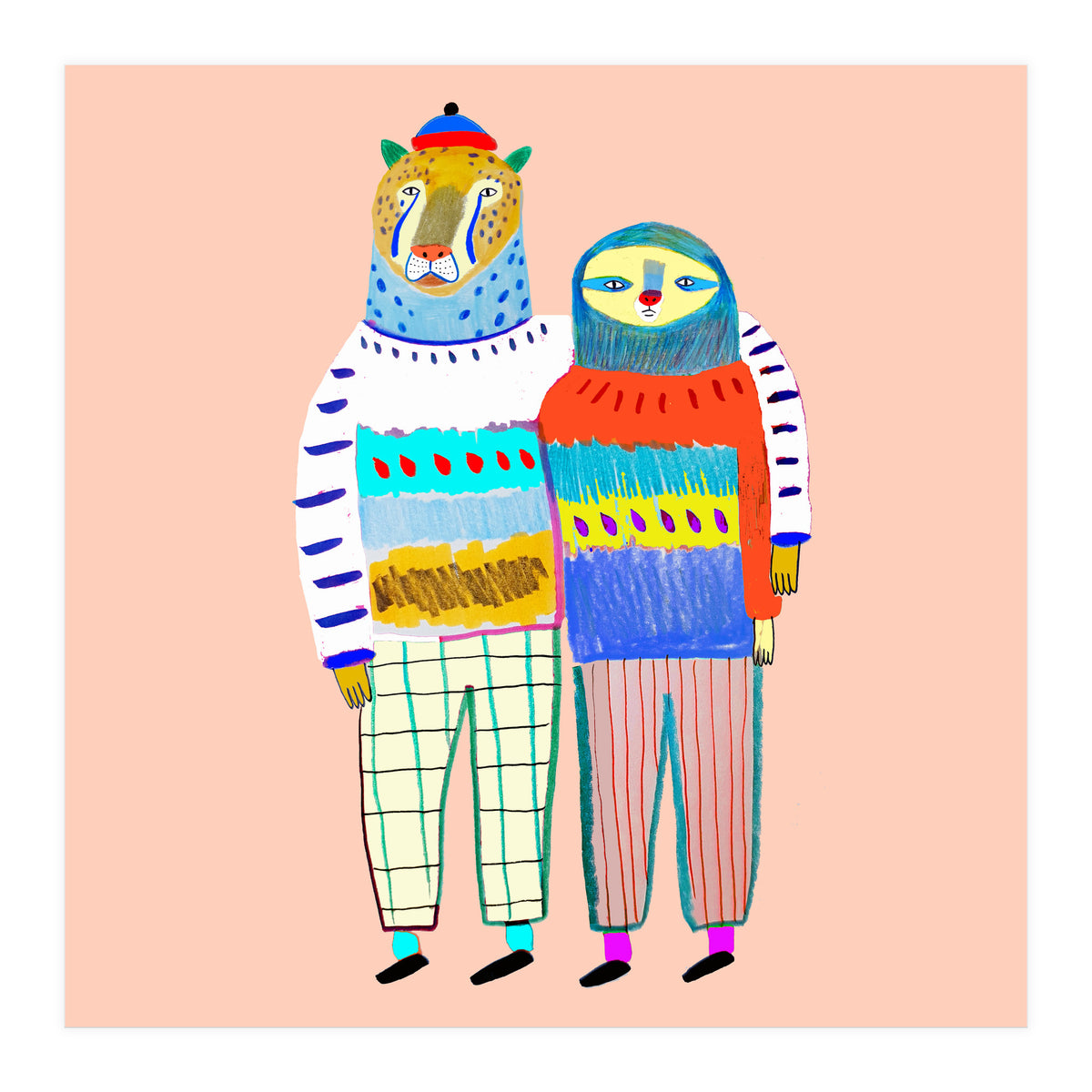 Leopard and Sloth Friends (Print Only)