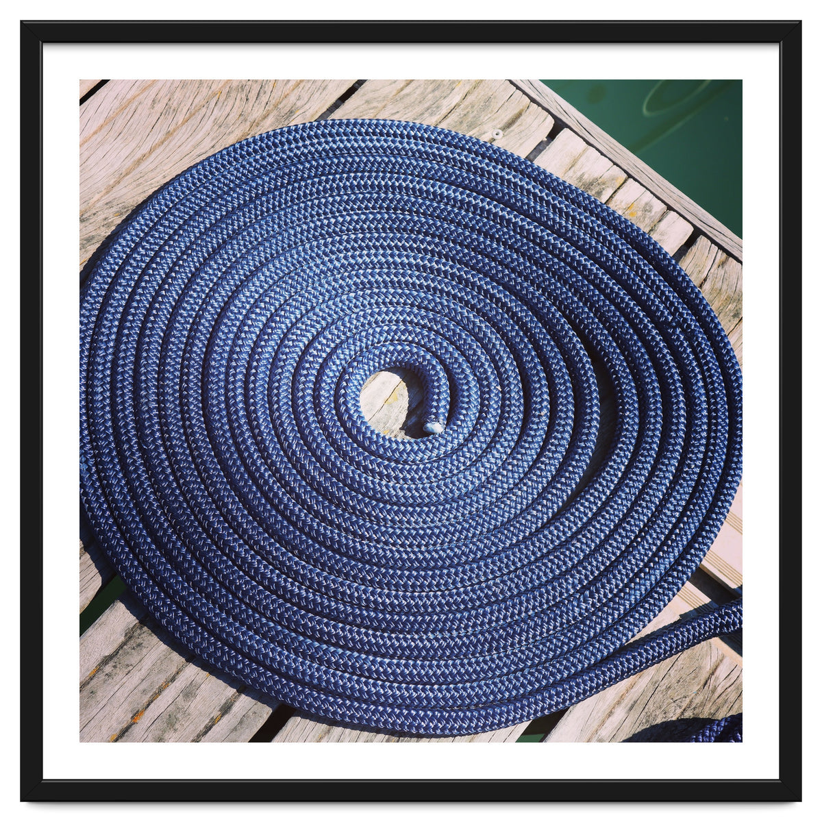 Blue rope coil