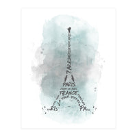 Watercolor Art Eiffel Tower | turquoise (Print Only)
