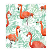 Flamingo And Mint Palm (Print Only)