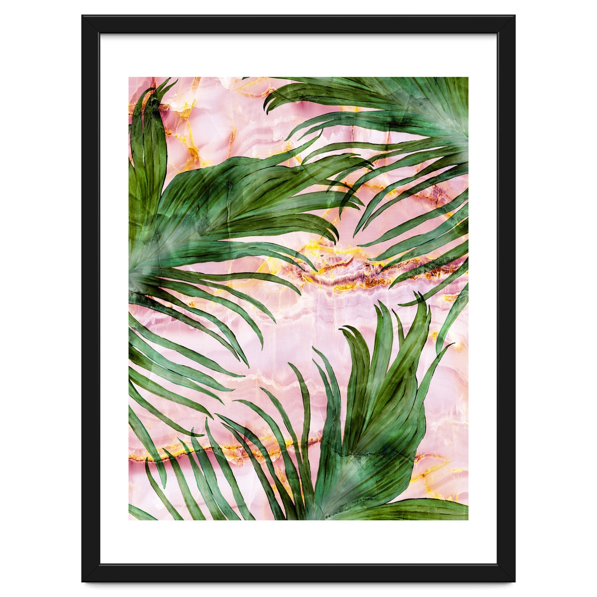 Palm leaf on marble 01