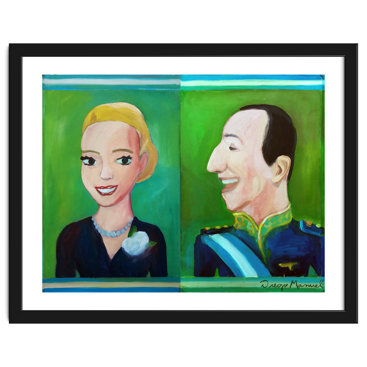 Evita y Juan Perón Díptico