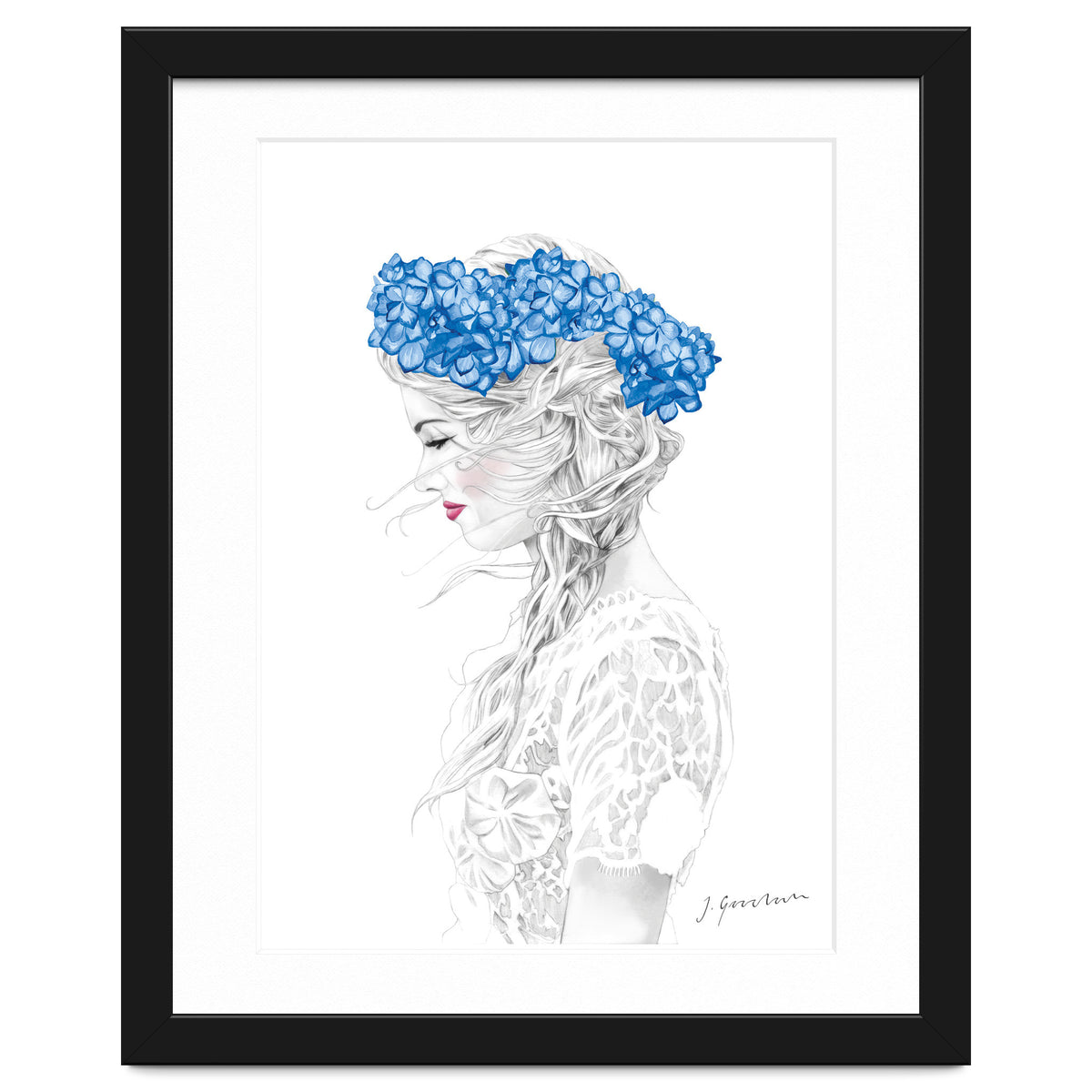 Blue Hydrangea Girl