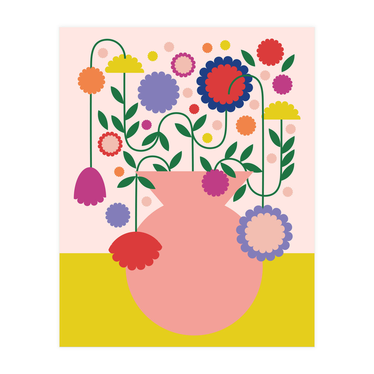 Happy flower Jar  (Print Only)