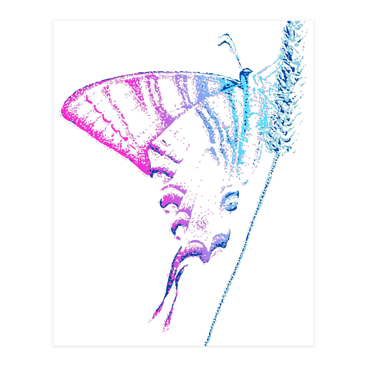 Swallowtail On Grass in Pinquoise (Print Only)