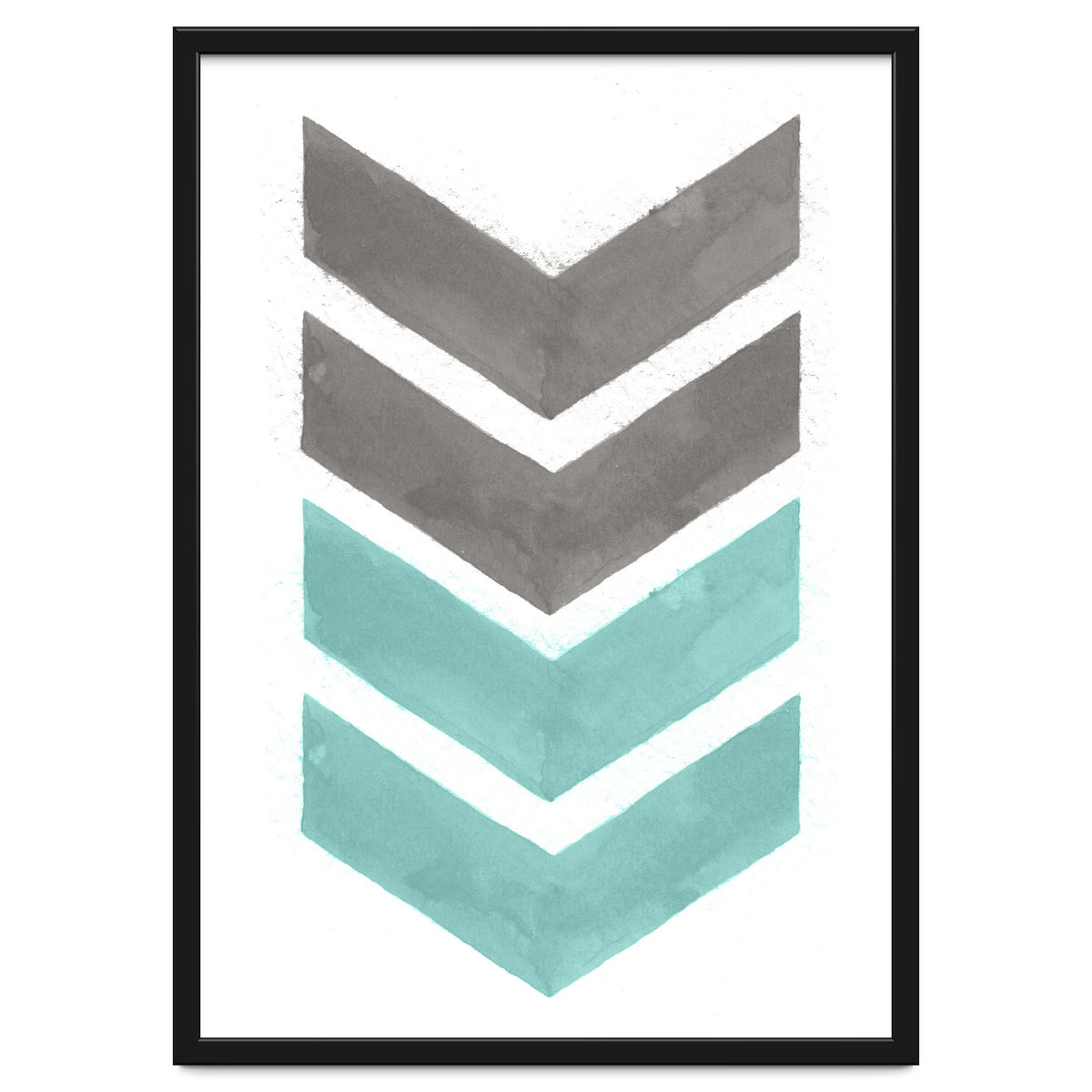 Mint Grey Chevron Print