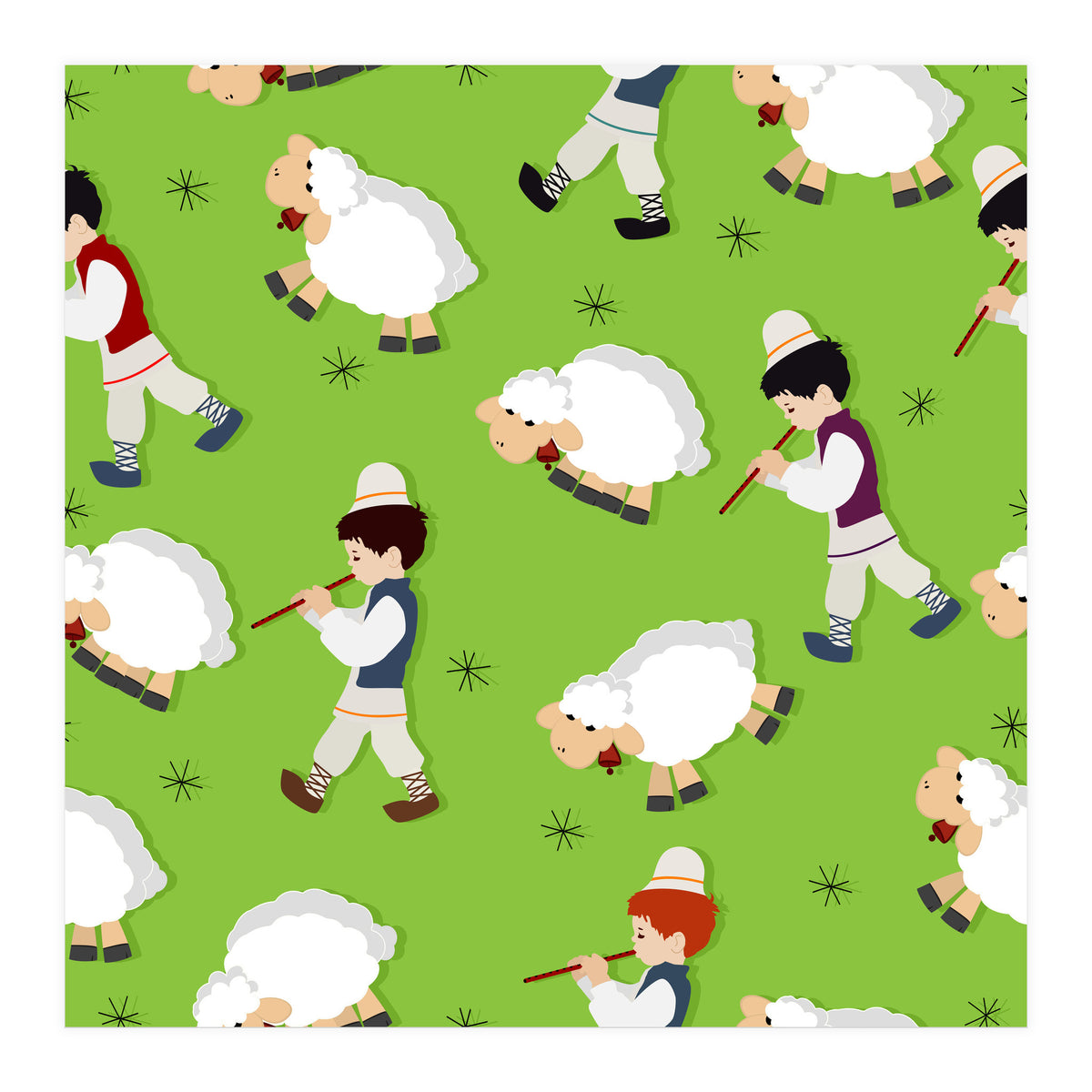 Shepherd And Flock (Print Only)