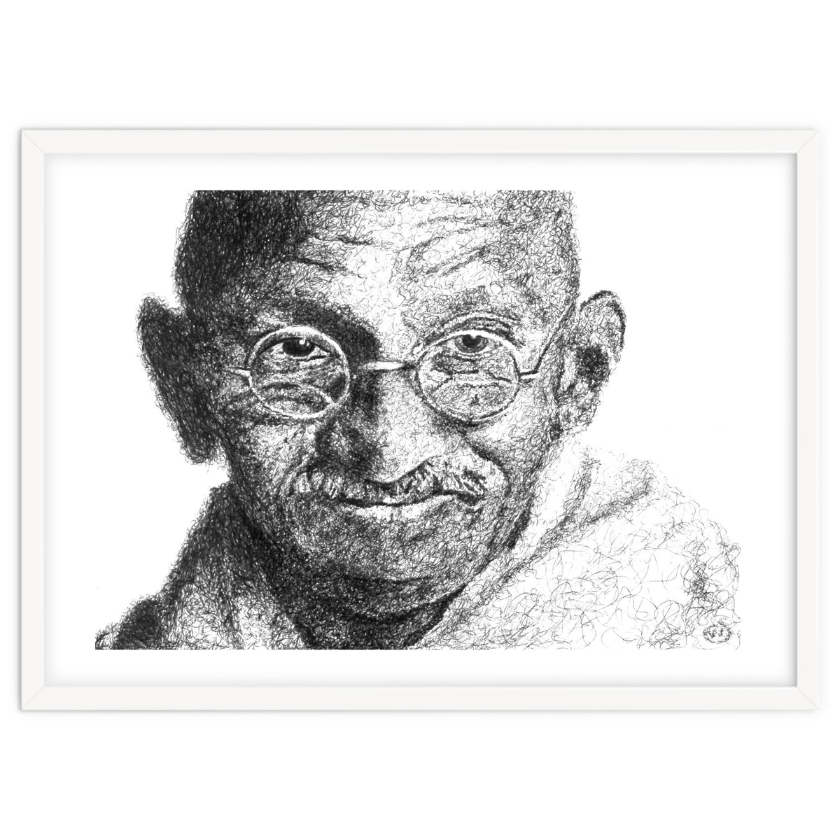 Mahatma Gandhi Scribble Style Portrait