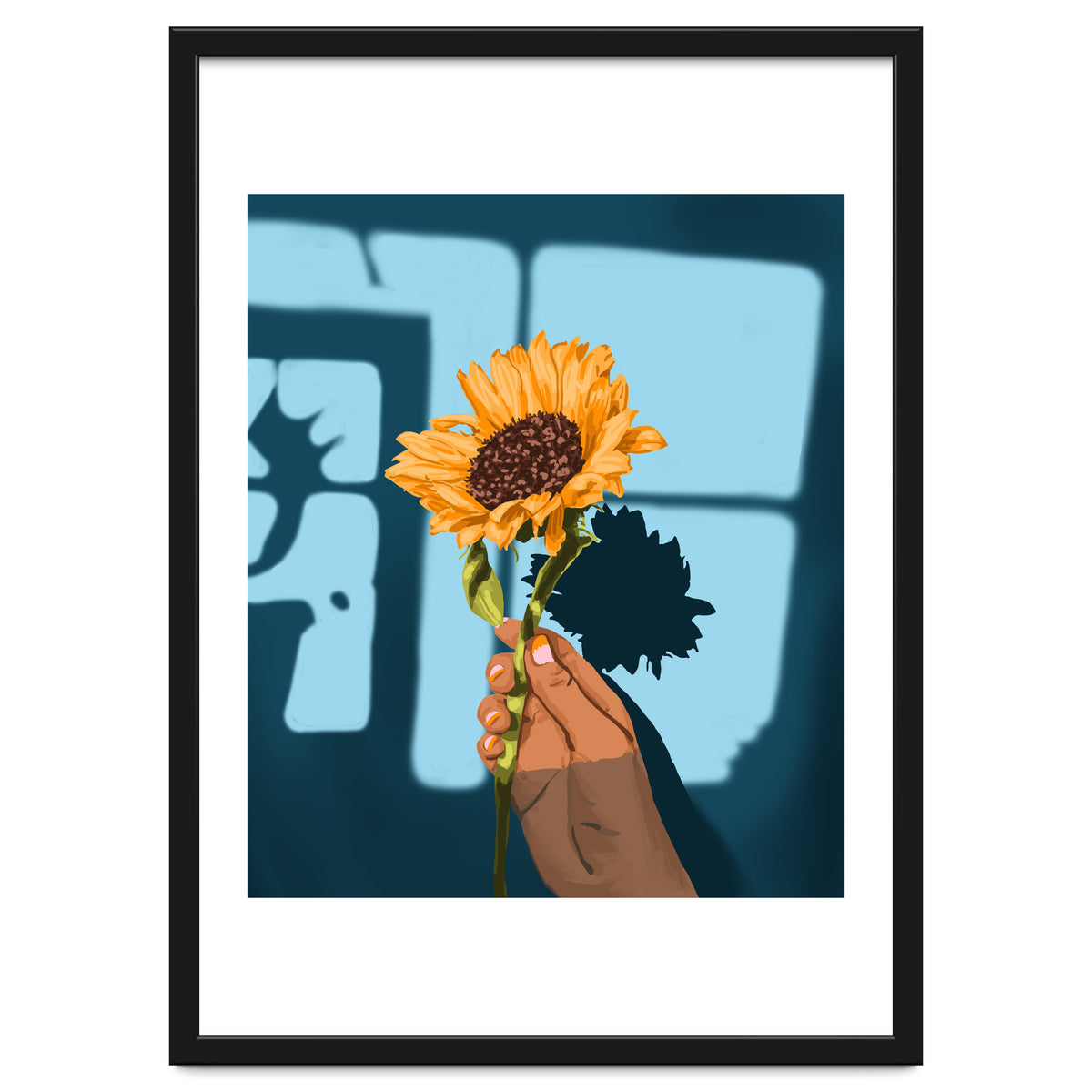 Sunflower Still Life | Flower Hand Painting | Sunny Day Shadow Hope Optimism Positivity Good Vibes