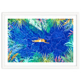 Tropical Jungle Pool | Forest Pop of Color Botanical | Travel Wild Plants Eclectic Watercolor Swim thumbnail