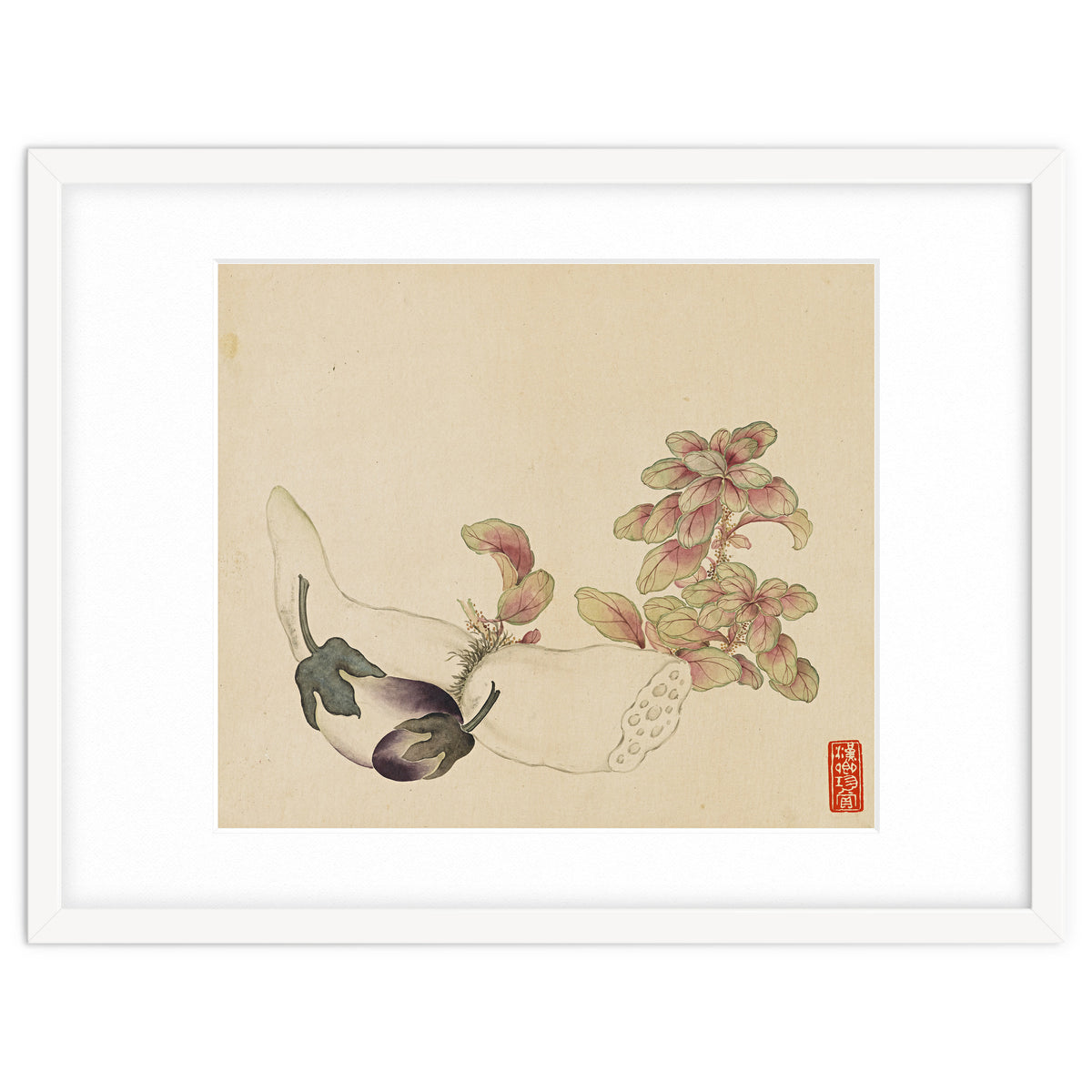 Wang Chengyu ~flowers, Vegetables, Fruits, Eggplant, Lotus Root