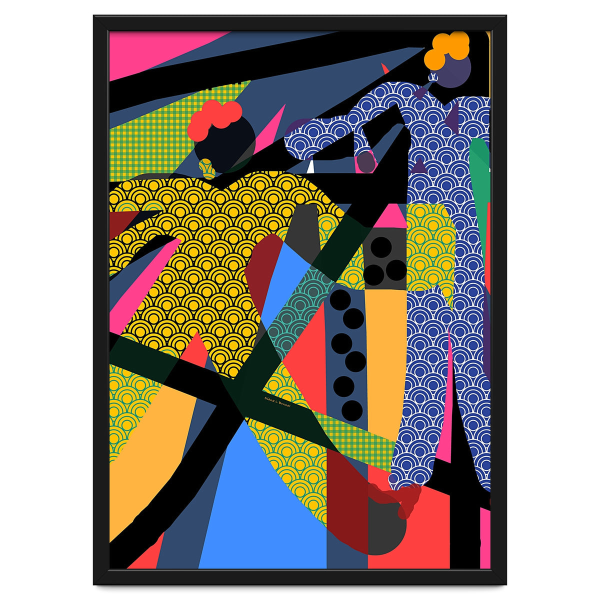 LADIES WEARING YELLOW AND BLUE PATTERNS