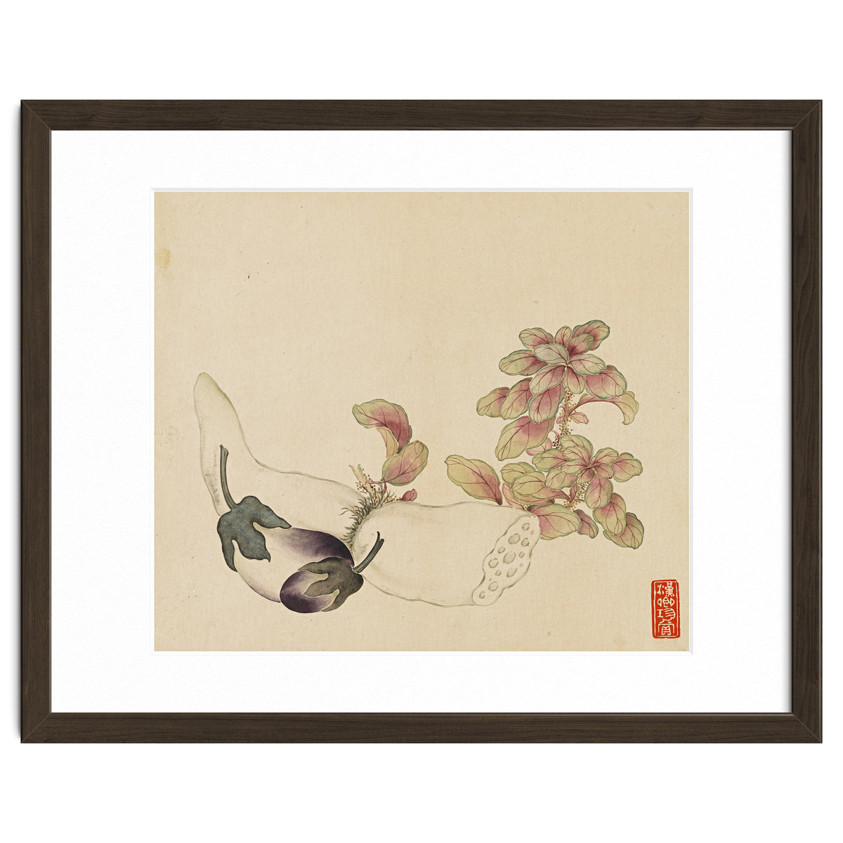 Wang Chengyu ~flowers, Vegetables, Fruits, Eggplant, Lotus Root